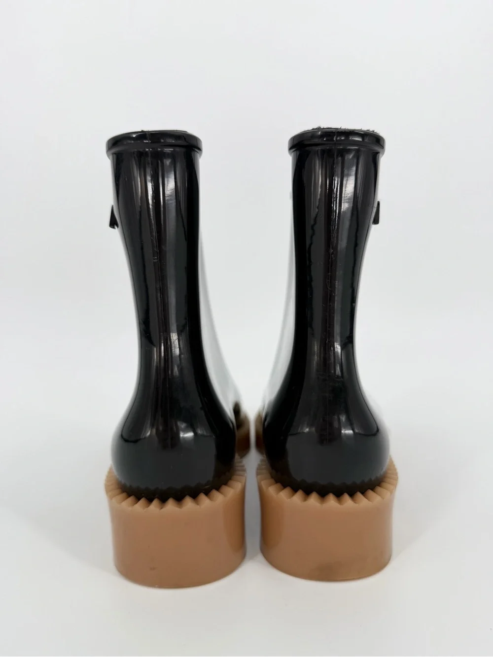 Melissa Rain Drop Boots Black Coturno Platform Ankle Lug Sole Waterproof